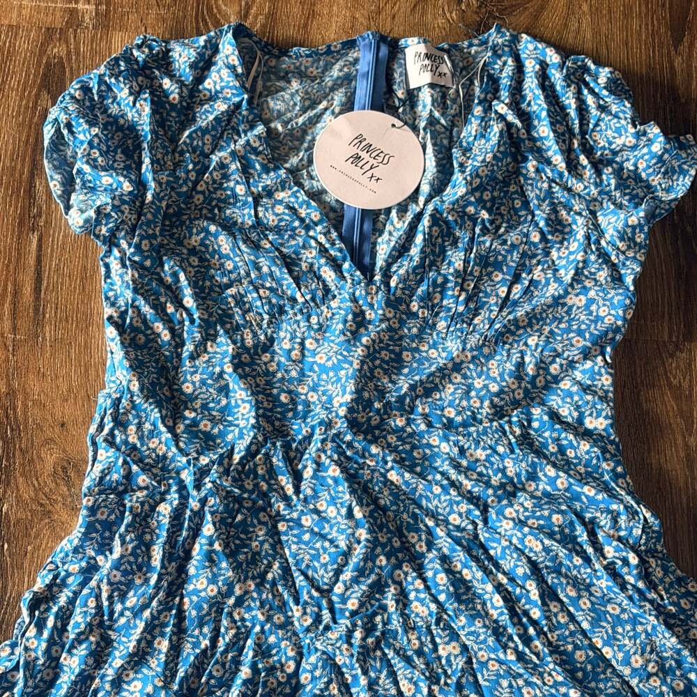 NWT Princess Polly The Sting Mini Dress Blue Size 8 - Picture 5 of 8